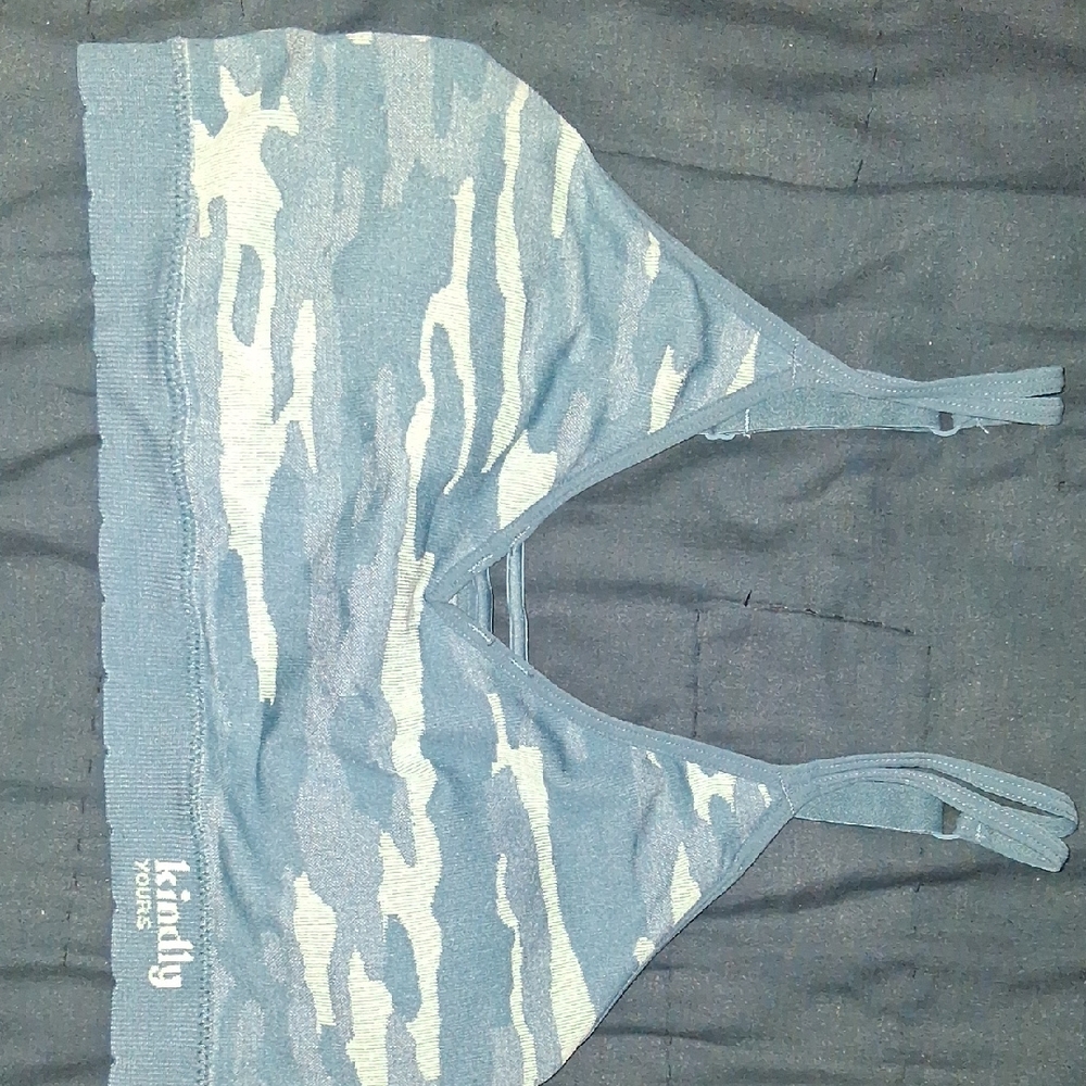 Kindly Yours Blue Camo Sports Bra